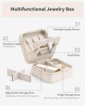 Milky White Small Travel Jewelry Box Organizer