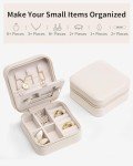 Milky White Small Travel Jewelry Box Organizer