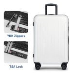 Stylish 2-Piece White Luggage Set with Wheels