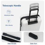 Stylish 2-Piece White Luggage Set with Wheels