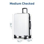 Stylish 2-Piece White Luggage Set with Wheels