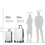 Stylish 2-Piece White Luggage Set with Wheels