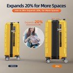 Expandable Yellow Luggage Set with TSA Lock - 3pcs