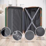 Dark Green 6-Piece Luggage Set with Wheels