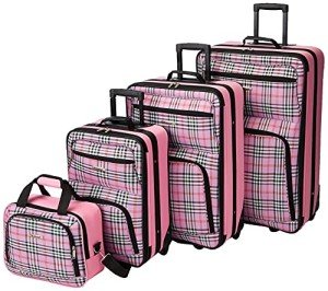 Pink Rockland 4-Piece Softside Luggage Set