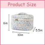Large Floral Makeup Bag for Travel and Toiletries