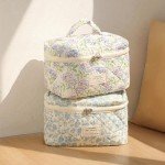Large Floral Makeup Bag for Travel and Toiletries