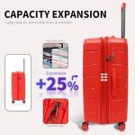 3-Piece Red Hardside Luggage Set with TSA Lock
