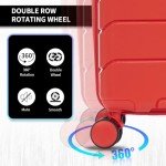 3-Piece Red Hardside Luggage Set with TSA Lock