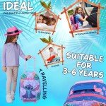 Disney Kids Foldable Trolley Suitcase - Blue Stitch