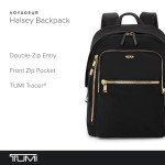 TUMI Voyageur Halsey Travel Backpack - Black & Gold