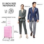 Kono 21-Inch Pink Hard Shell Carry-On Suitcase