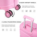 Kono 21-Inch Pink Hard Shell Carry-On Suitcase