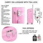 Kono 21-Inch Pink Hard Shell Carry-On Suitcase