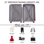 Kono 21-Inch Pink Hard Shell Carry-On Suitcase
