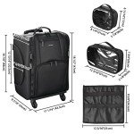 BYOOTIQUE Rolling Makeup Train Case with Removable Bags