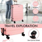 AnyZip 3-Piece Lightweight Pink Hardside Luggage Set