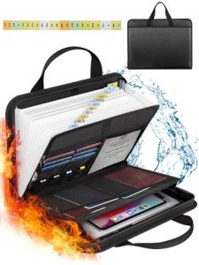 Fireproof Accordion File Organizer with 13 Pockets