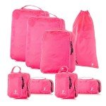 8-Piece Compression Packing Cubes Set - Hot Pink