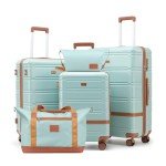 3-Piece Green Hardshell Luggage Set with Wheels
