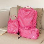 8-Piece Compression Packing Cubes Set - Hot Pink