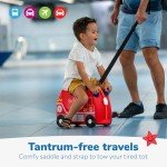 Trunki Ride-On Kids Suitcase - Frank Fire Truck Red