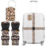 Leopard Luggage Straps and Tags Set - 3 Pieces