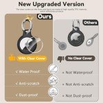 Waterproof Airtag Holder with Keychain - Black