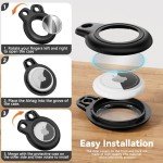 Waterproof Airtag Holder with Keychain - Black