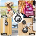Waterproof Airtag Holder with Keychain - Black