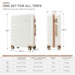 Merax 3-Piece White Hardside Luggage Set