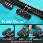 3-Piece Sky Blue Hardside Luggage Set 20"-28