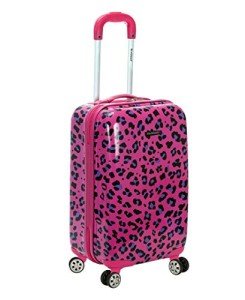 Magenta Leopard Hardside Carry-On Spinner Luggage