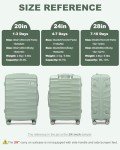 Somago 3-Piece Lightweight Luggage Set - Matcha Green