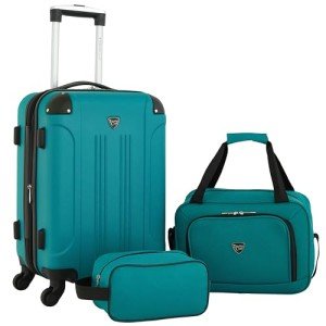 Teal 3-Piece Expandable Hardside Luggage Set