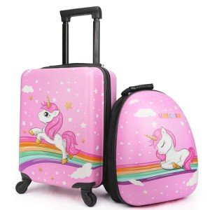 Unicorn Kids Rolling Luggage Set for Girls