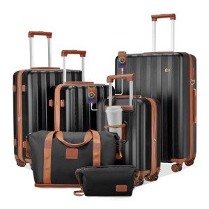 Expandable 4-Piece Hardside Luggage Set with USB Port