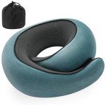 Memory Foam Travel Neck Pillow - Light Blue