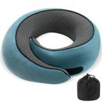 Memory Foam Travel Neck Pillow - Light Blue