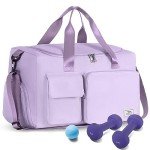 FIORETTO Women's Lavender Gym Duffle Bag, 37L