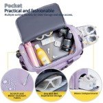 FIORETTO Women's Lavender Gym Duffle Bag, 37L