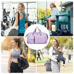 FIORETTO Women's Lavender Gym Duffle Bag, 37L