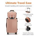 Rose Gold 4-Piece Luggage Set with Spinner Wheels
