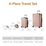 Rose Gold 4-Piece Luggage Set with Spinner Wheels