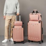 Rose Gold 4-Piece Luggage Set with Spinner Wheels