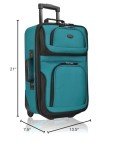 U.S. Traveler Rio 20" Teal Carry-On Suitcase