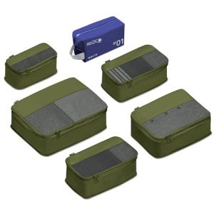 Expandable Compression Packing Cubes - 6 Set Army Green