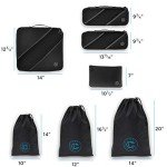 7-Piece Black Packing Cubes Travel Organizer Set