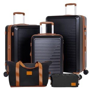OUZZO 5-Piece Expandable Hardshell Luggage Set