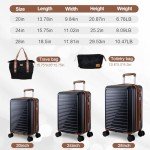 OUZZO 5-Piece Expandable Hardshell Luggage Set